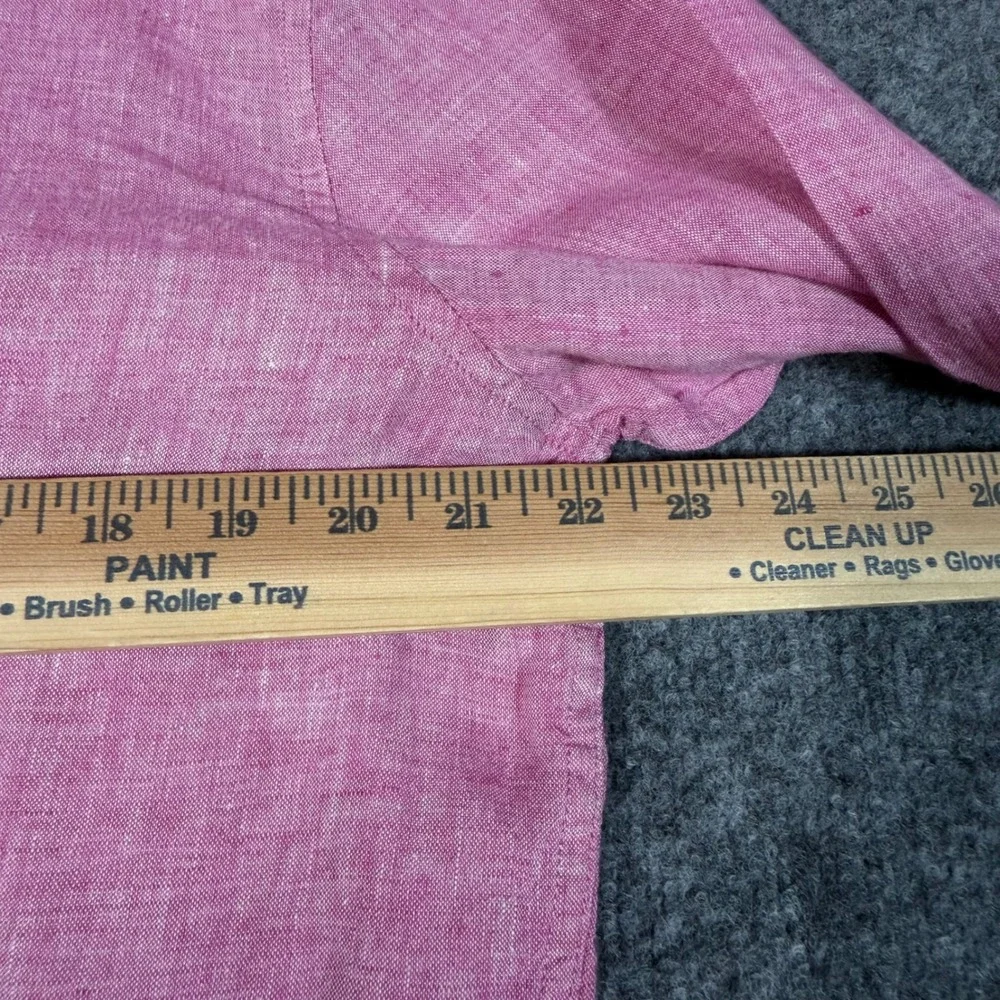 Banana Republic Shirt Camden Standard Fit Mens M Pink 100% Linen Long Sleeve EUC